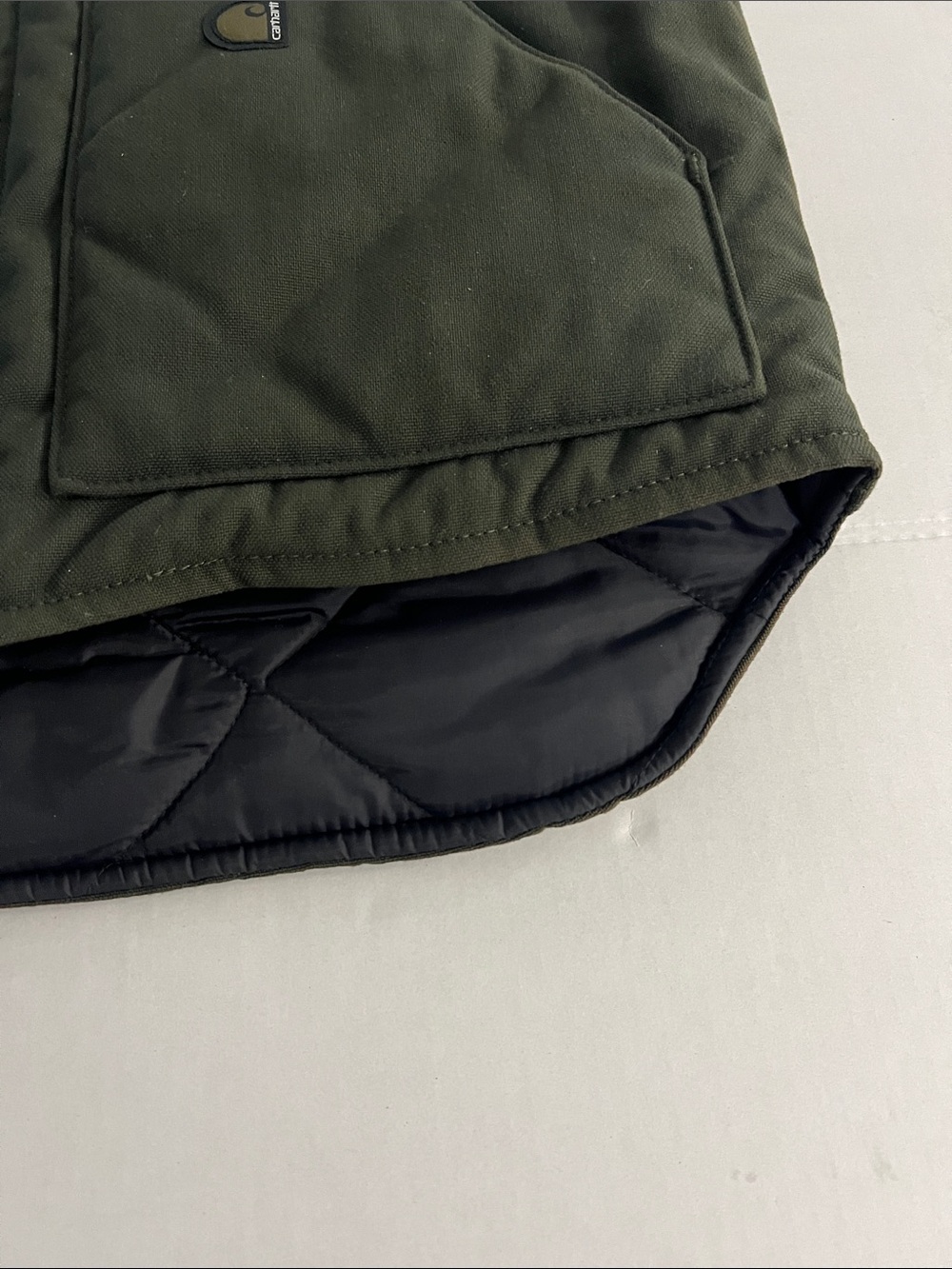 Vintage Carhartt Men's Duck Canvas Vest Union USA Made Size Large moss green - Picture 13 of 13